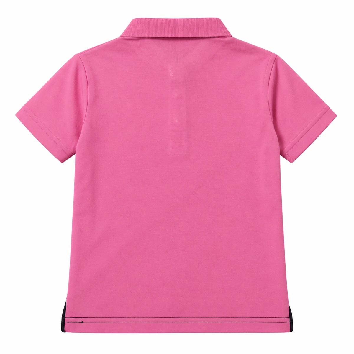 Boys Polo T-Shirt Pink White and Black Back View