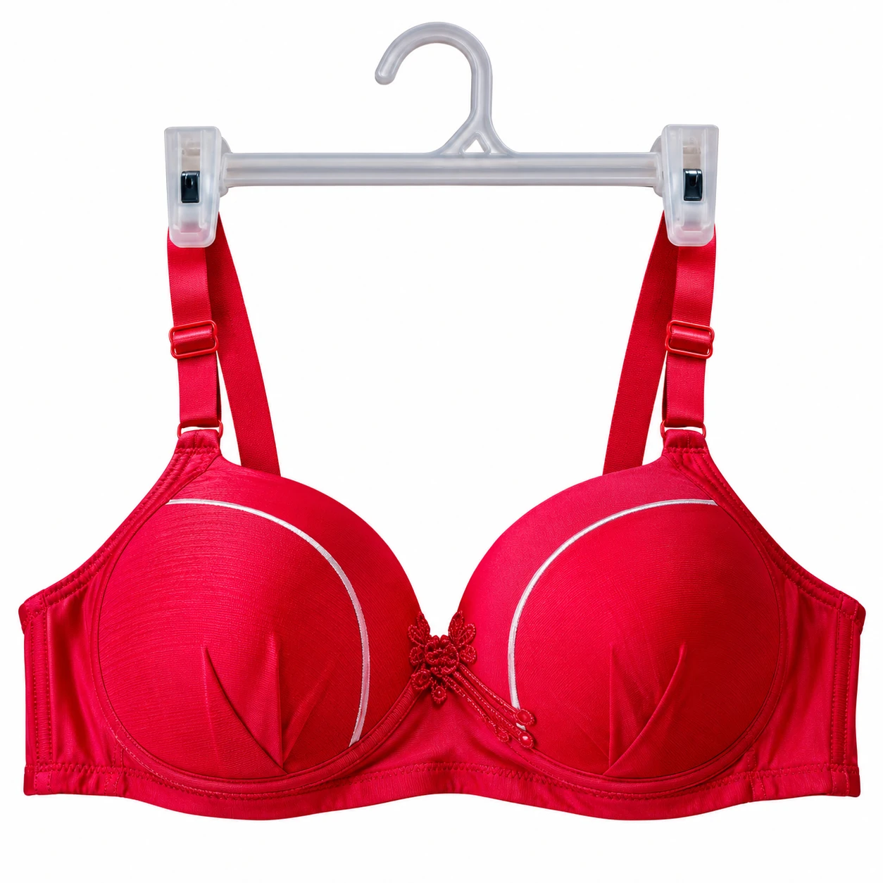 China Full Cup Foam Bra red color front view