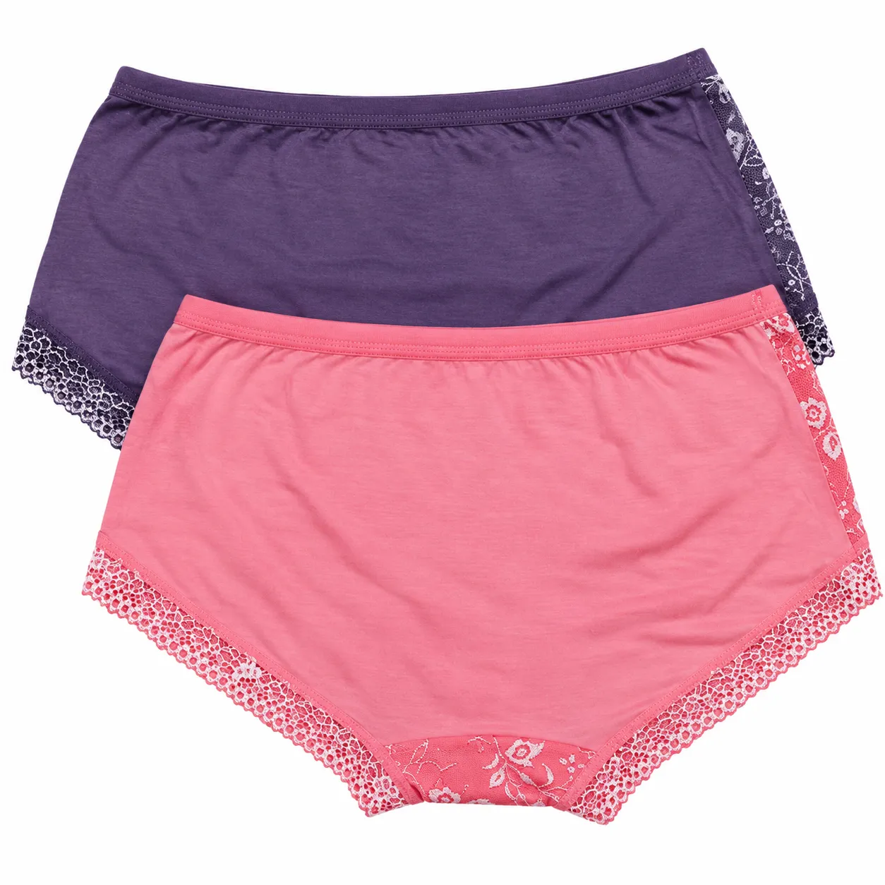 Pink and purple floral lace panties for women