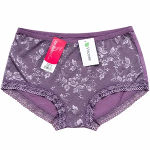 Purple floral lace viscose panty for women