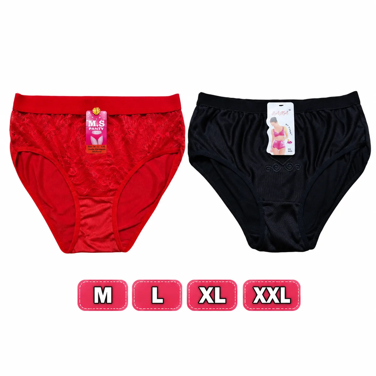 Women's Red and Black Panty – M L XL XXL